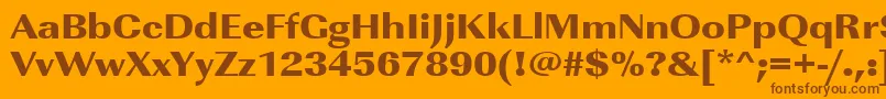 Urwimperialtultbolextwid Font – Brown Fonts on Orange Background