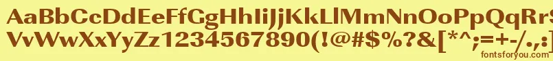 Urwimperialtultbolextwid Font – Brown Fonts on Yellow Background