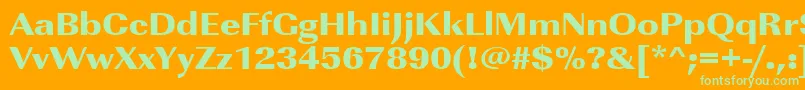 Urwimperialtultbolextwid Font – Green Fonts on Orange Background