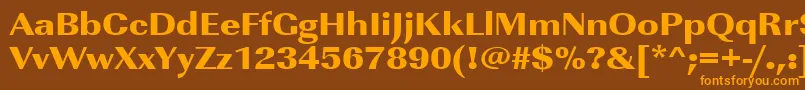 Urwimperialtultbolextwid Font – Orange Fonts on Brown Background