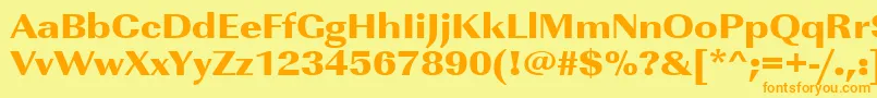 Urwimperialtultbolextwid Font – Orange Fonts on Yellow Background