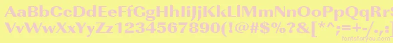 Urwimperialtultbolextwid Font – Pink Fonts on Yellow Background