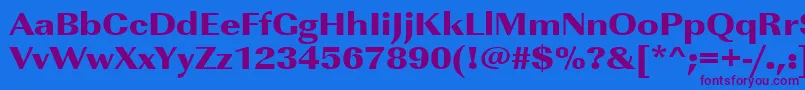 Urwimperialtultbolextwid Font – Purple Fonts on Blue Background