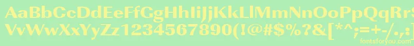 Urwimperialtultbolextwid Font – Yellow Fonts on Green Background