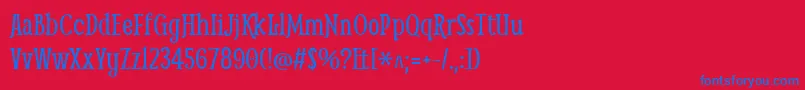 SmytheRegular Font – Blue Fonts on Red Background