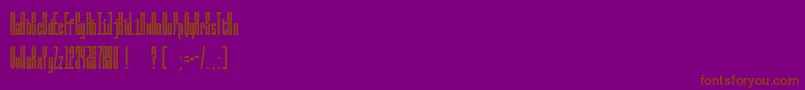 Ballbase-Schriftart – Braune Schriften auf violettem Hintergrund
