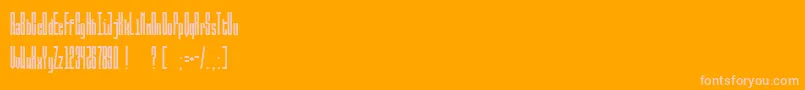 Ballbase-Schriftart – Rosa Schriften auf orangefarbenem Hintergrund