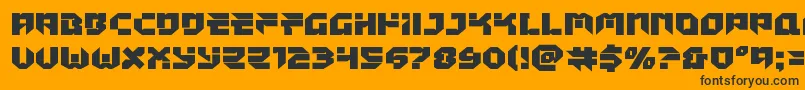 Tokyodrifterstaightexpand-Schriftart – Schwarze Schriften auf orangefarbenem Hintergrund