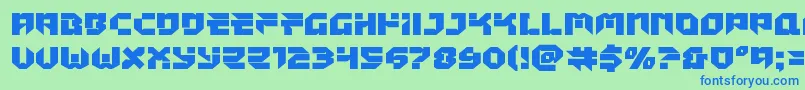 Tokyodrifterstaightexpand Font – Blue Fonts on Green Background