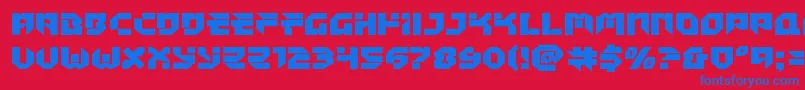 Tokyodrifterstaightexpand-Schriftart – Blaue Schriften auf rotem Hintergrund