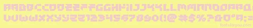 Tokyodrifterstaightexpand-Schriftart – Rosa Schriften auf gelbem Hintergrund