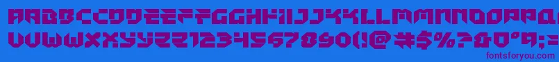 Fonte Tokyodrifterstaightexpand – fontes roxas em um fundo azul