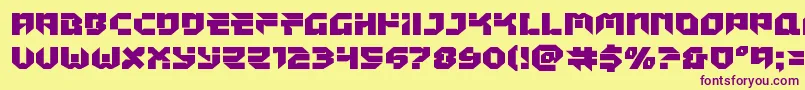 Tokyodrifterstaightexpand Font – Purple Fonts on Yellow Background