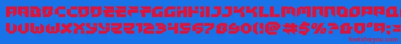 Tokyodrifterstaightexpand Font – Red Fonts on Blue Background