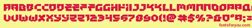 Шрифт Tokyodrifterstaightexpand – красные шрифты на жёлтом фоне