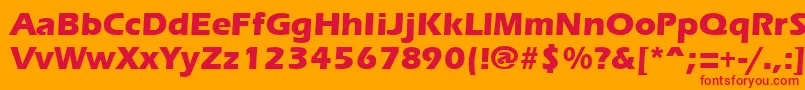 ErgoemildextraboldRegular Font – Red Fonts on Orange Background