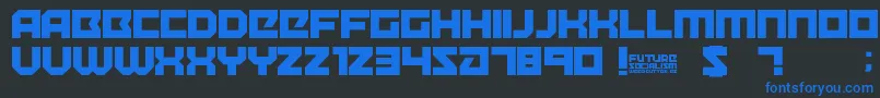 FutureSocialism Font – Blue Fonts on Black Background