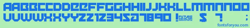 FutureSocialism Font – Blue Fonts on Green Background