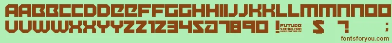 FutureSocialism Font – Brown Fonts on Green Background