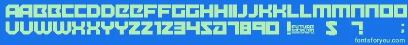 FutureSocialism Font – Green Fonts on Blue Background