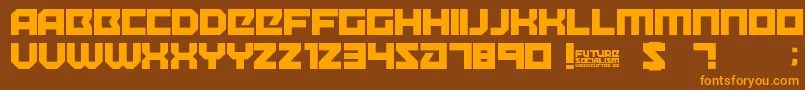 FutureSocialism Font – Orange Fonts on Brown Background