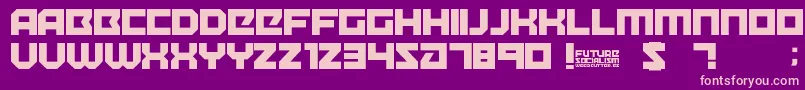 FutureSocialism Font – Pink Fonts on Purple Background