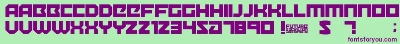 FutureSocialism Font – Purple Fonts on Green Background