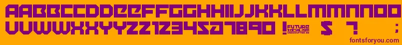 FutureSocialism Font – Purple Fonts on Orange Background