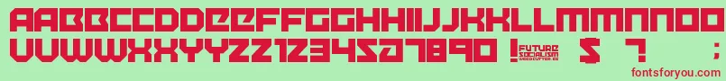 FutureSocialism Font – Red Fonts on Green Background