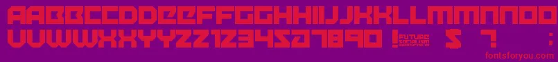 フォントFutureSocialism – 紫の背景に赤い文字