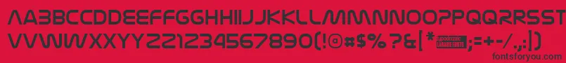 フォントNasaliza – 赤い背景に黒い文字