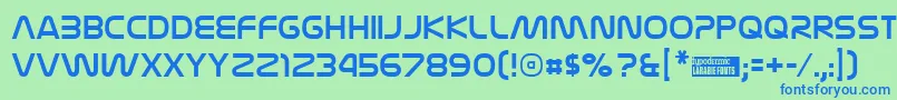 フォントNasaliza – 青い文字は緑の背景です。