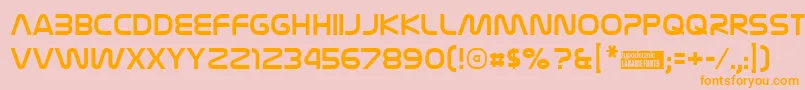 フォントNasaliza – オレンジの文字がピンクの背景にあります。