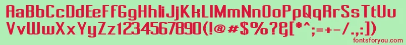 Pecot009 Font – Red Fonts on Green Background