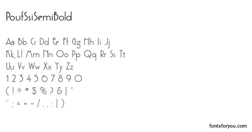 Шрифт PoufSsiSemiBold – алфавит, цифры, специальные символы