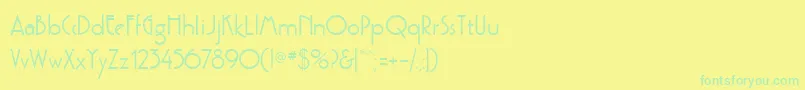 PoufSsiSemiBold-Schriftart – Grüne Schriften auf gelbem Hintergrund