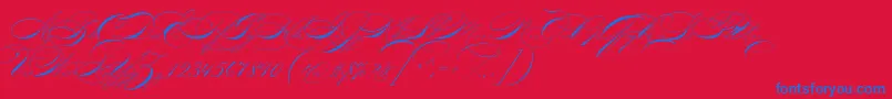 P22zanertwo-fontti – siniset fontit punaisella taustalla