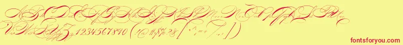 P22zanertwo Font – Red Fonts on Yellow Background