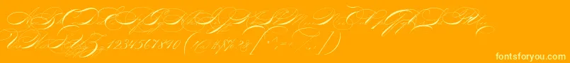 P22zanertwo Font – Yellow Fonts on Orange Background