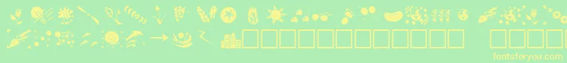 Czcionka OregondinPlain – żółte czcionki na zielonym tle