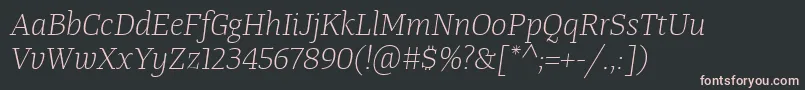 TangerserifmediumulLightitalic Font – Pink Fonts on Black Background