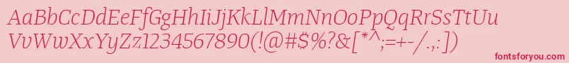 fuente TangerserifmediumulLightitalic – Fuentes Rojas Sobre Fondo Rosa