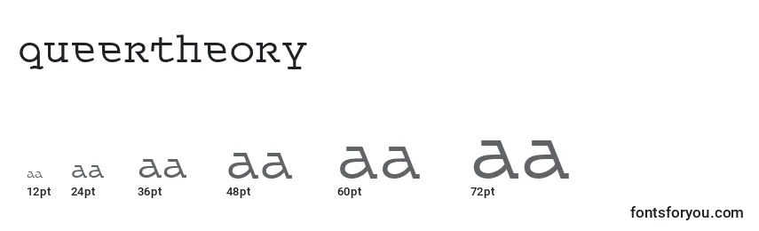 sizes of queertheory font, queertheory sizes