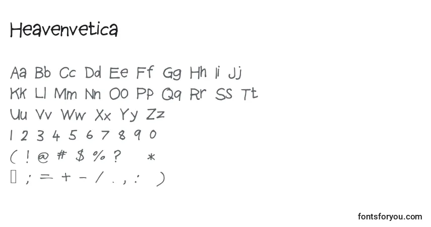 characters of heavenvetica font, letter of heavenvetica font, alphabet of  heavenvetica font