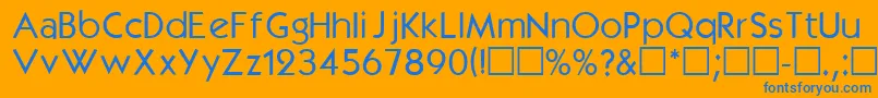 Czcionka Kbl – niebieskie czcionki na pomarańczowym tle