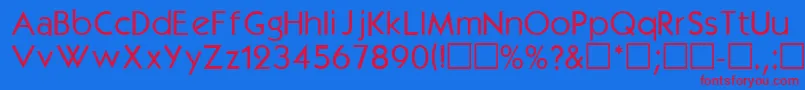 フォントKbl – 赤い文字の青い背景