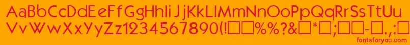 フォントKbl – オレンジの背景に赤い文字