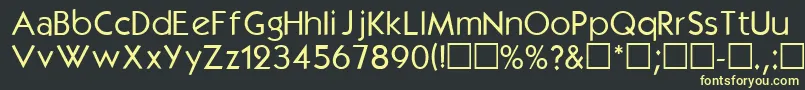Kblフォントについての詳細 フォントKbl – 黒い背景に黄色の文字