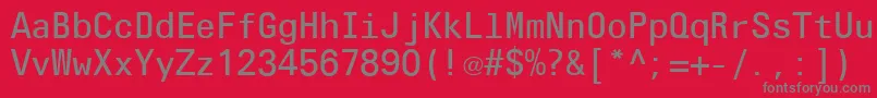 フォントOlympiaLtLight – 赤い背景に灰色の文字