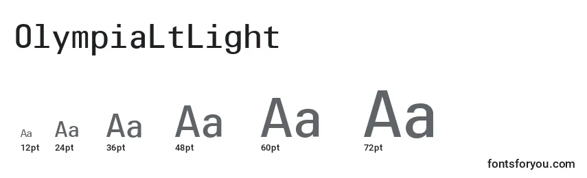 Размеры шрифта OlympiaLtLight